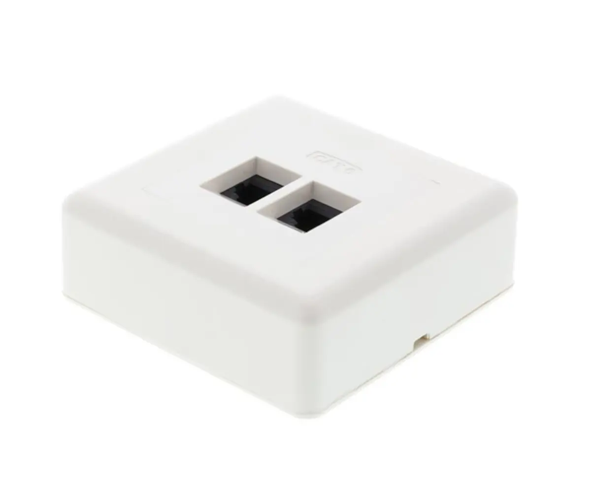 Utenpåliggende UTP-nettverksuttak Cat. 6 2-port