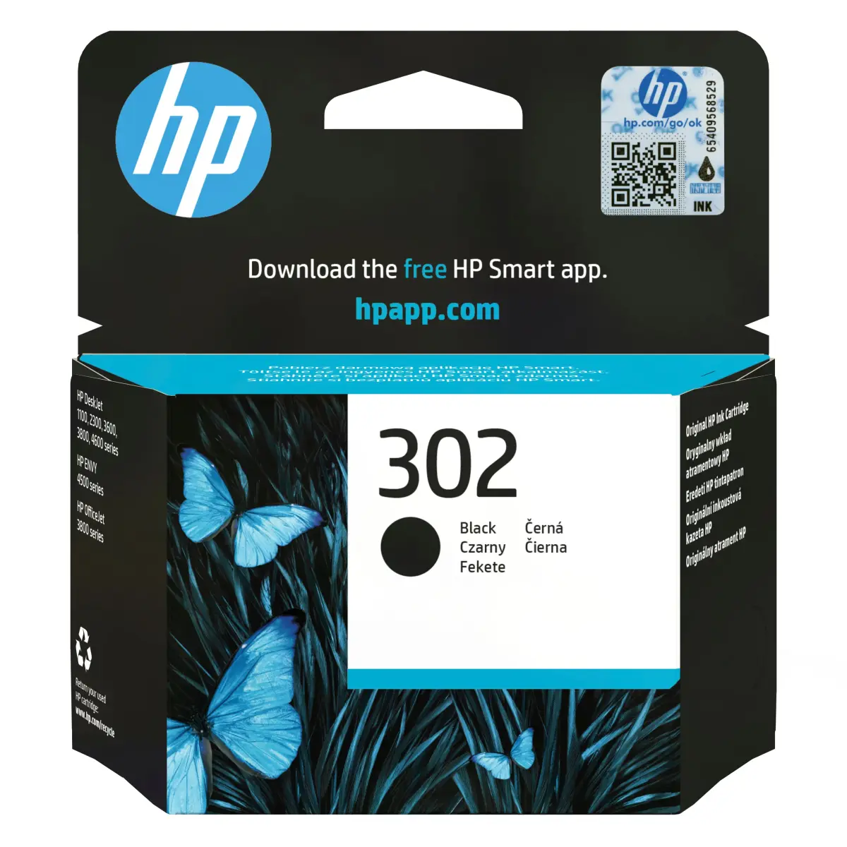 HP 302 blekkpatron, svart
