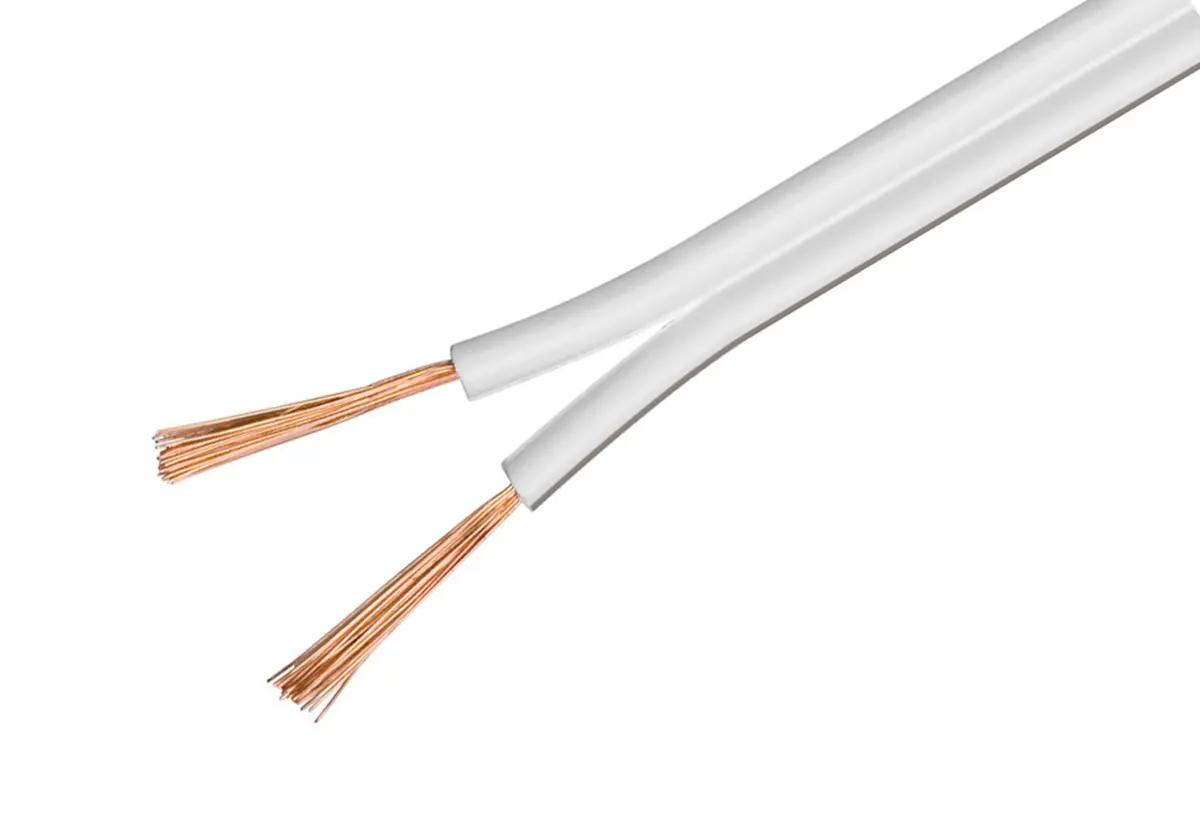 Luxorparts Høyttalerkabel OFC 0,75 mm², hvit 25 m
