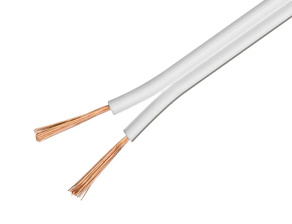 Høyttalerkabel OFC 2,5 mm², hvit 50 m