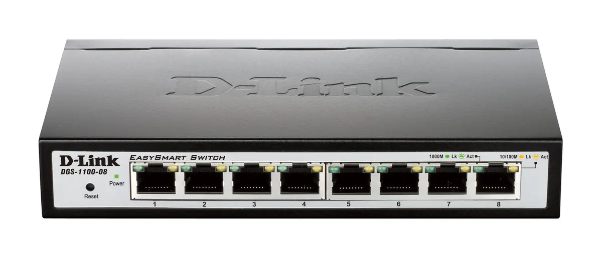 D-Link DGS-1100-08 Konfigurerbar gigabitswitch 8 porter