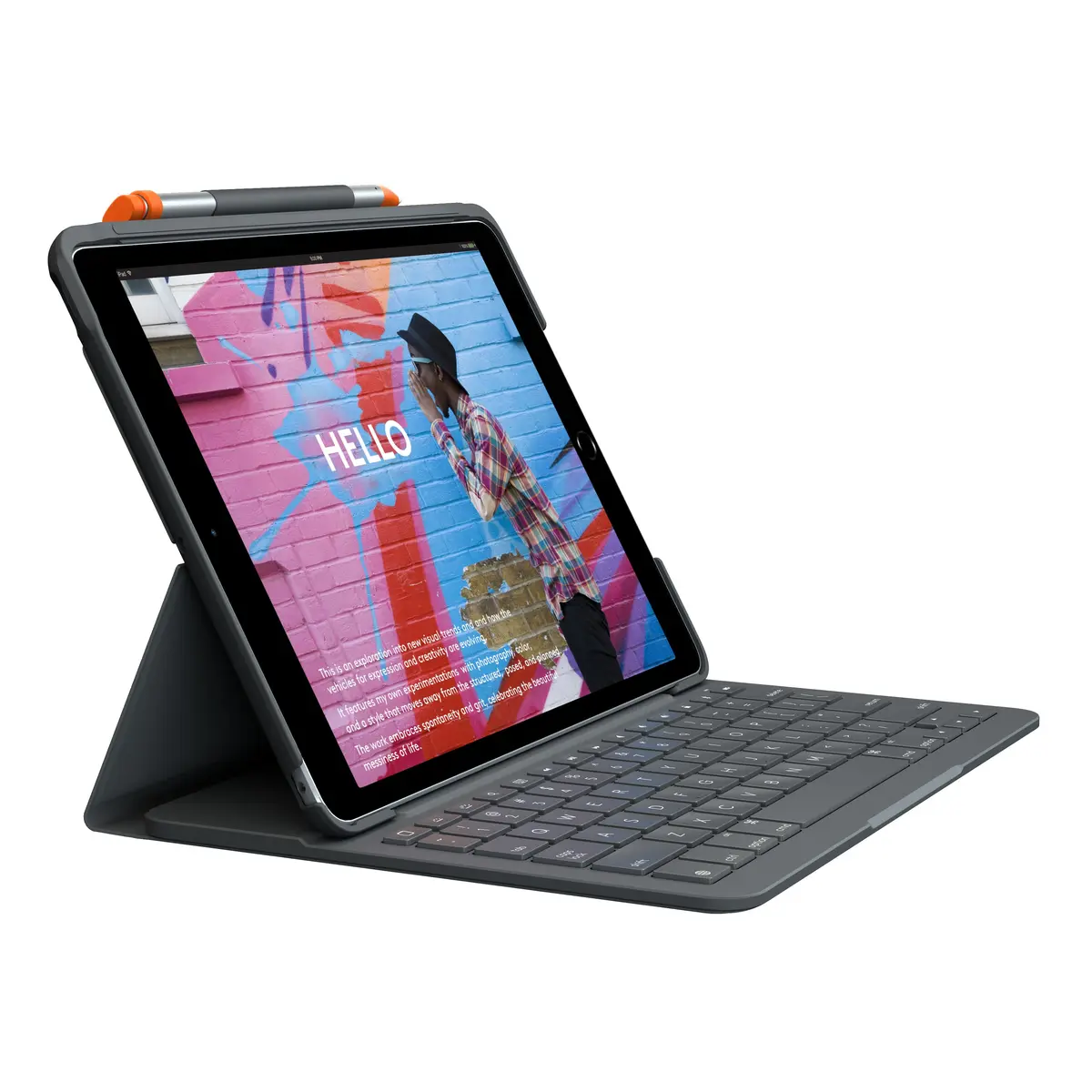 Logitech Slim Folio Tastaturetui for iPad (7.-9. gen), Air (3. gen), Pro (10,5 tommer)