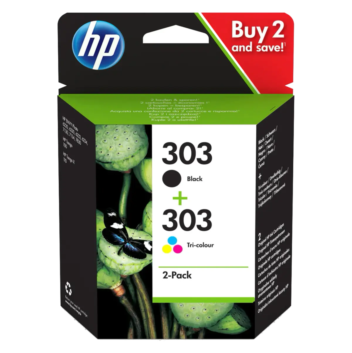 HP 303 Blekkpatroner 2-pk.