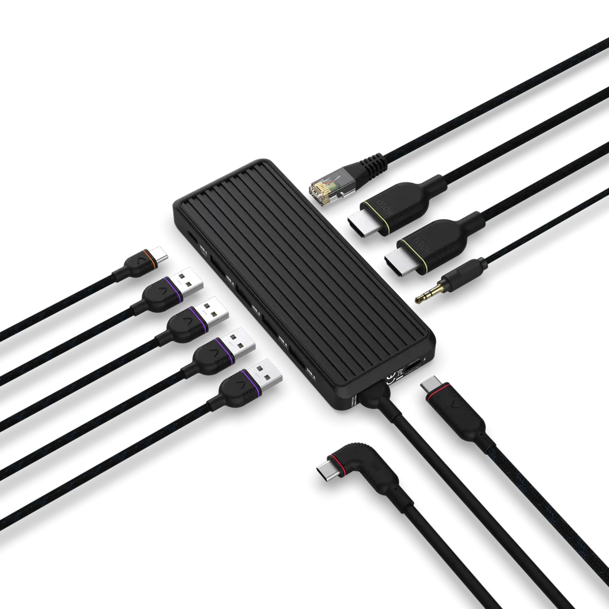 Unisynk USB-C-Hub 10 porter for to skjermer Windows