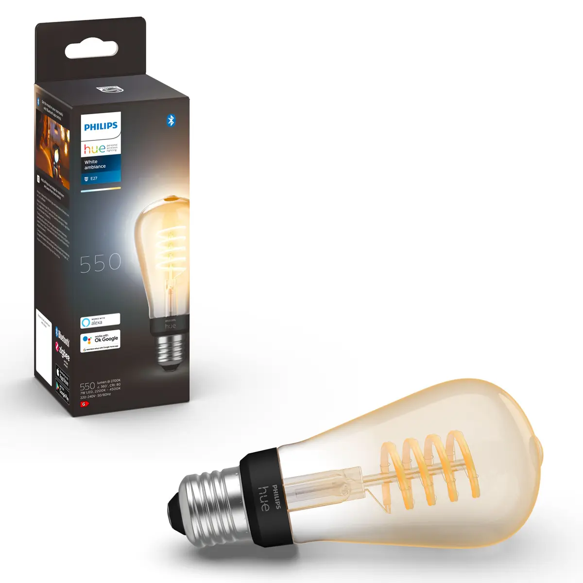 Philips Hue Filament ST64 E27 Smart LED-pære 550 lm