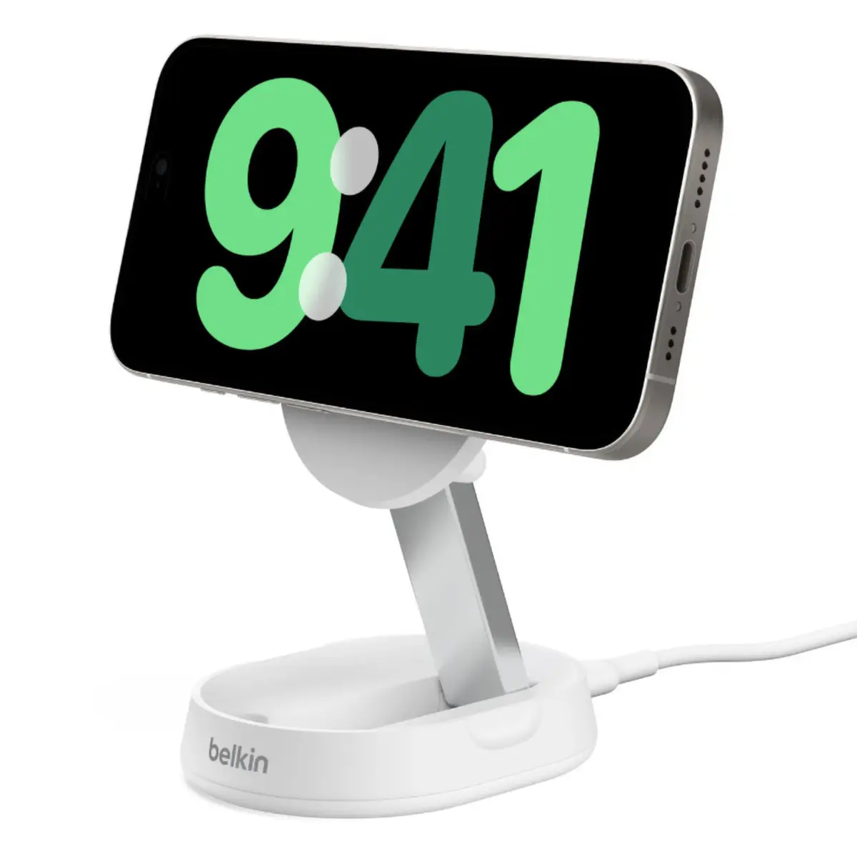 Belkin BoostCharge Pro Ladestativ med Qi2 15 W Hvit