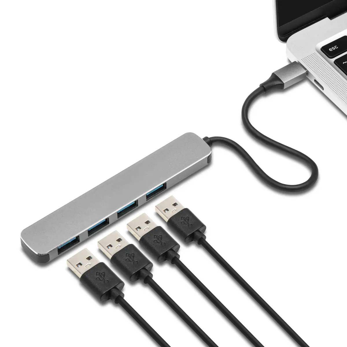 Plexgear USB-C til 4x USB-A-adapter CB223