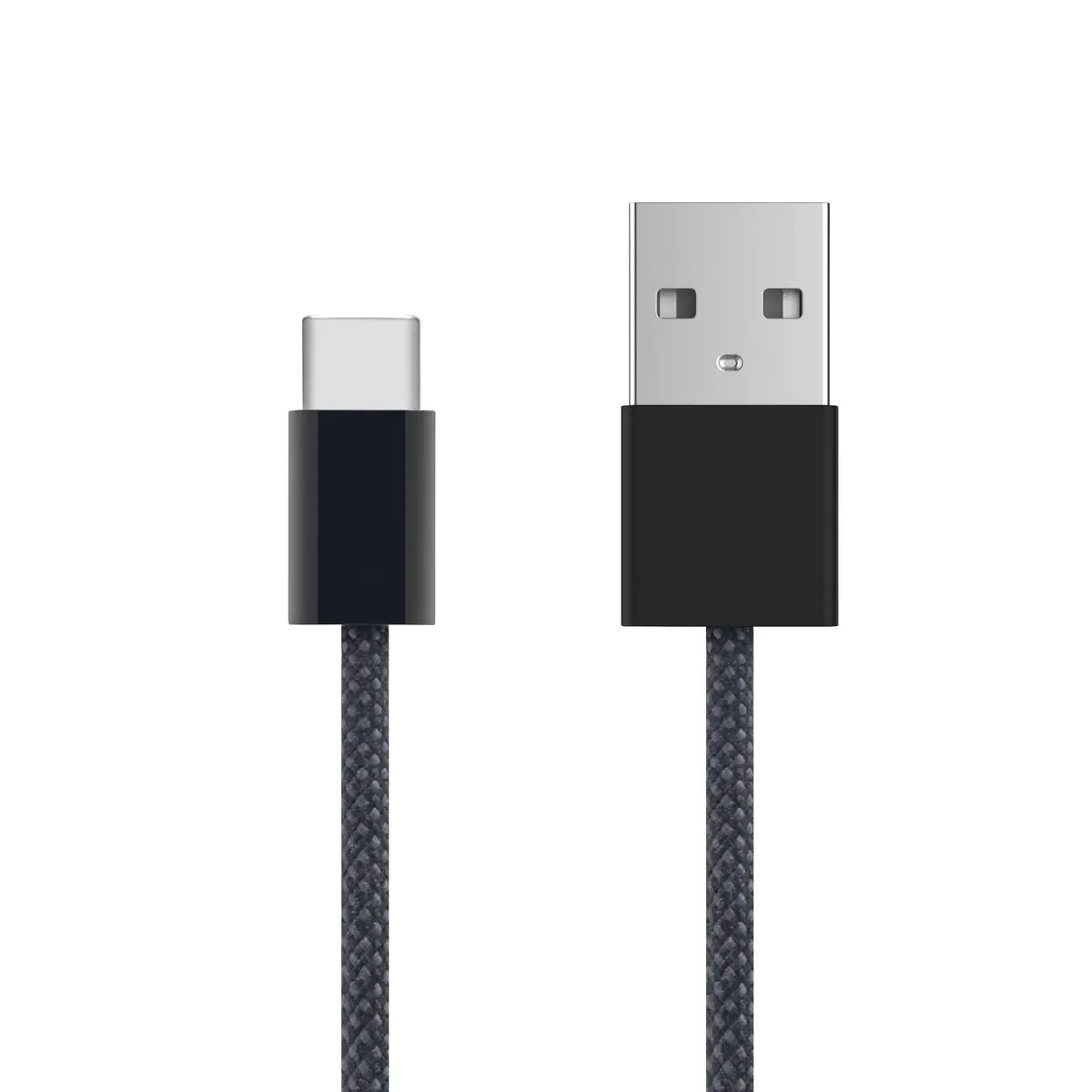 Linocell Flettet USB-A- til USB-C-kabel Svart 1 m