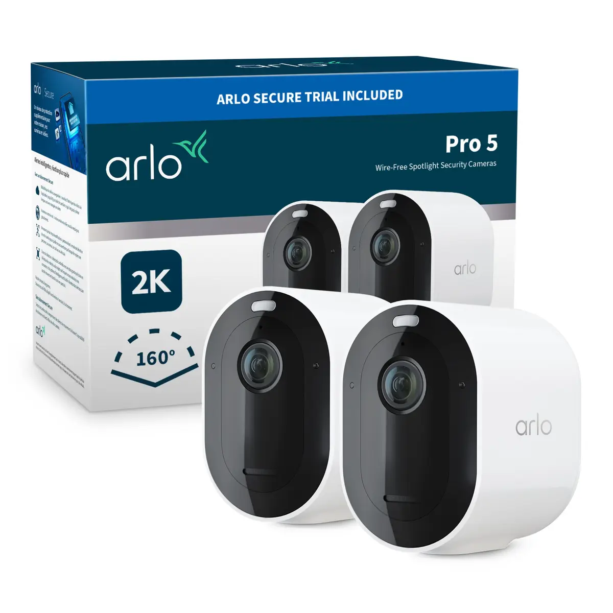 Arlo Pro 5 Spotlight Trådløs Overvåkningskamera 2-pakning