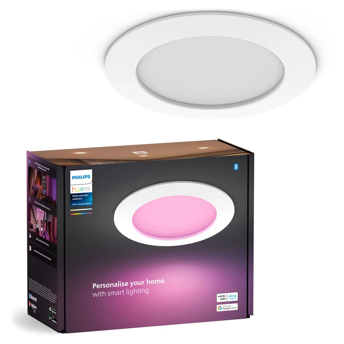 Philips Hue Slank innfelt belysning Ø170 mm Hvit