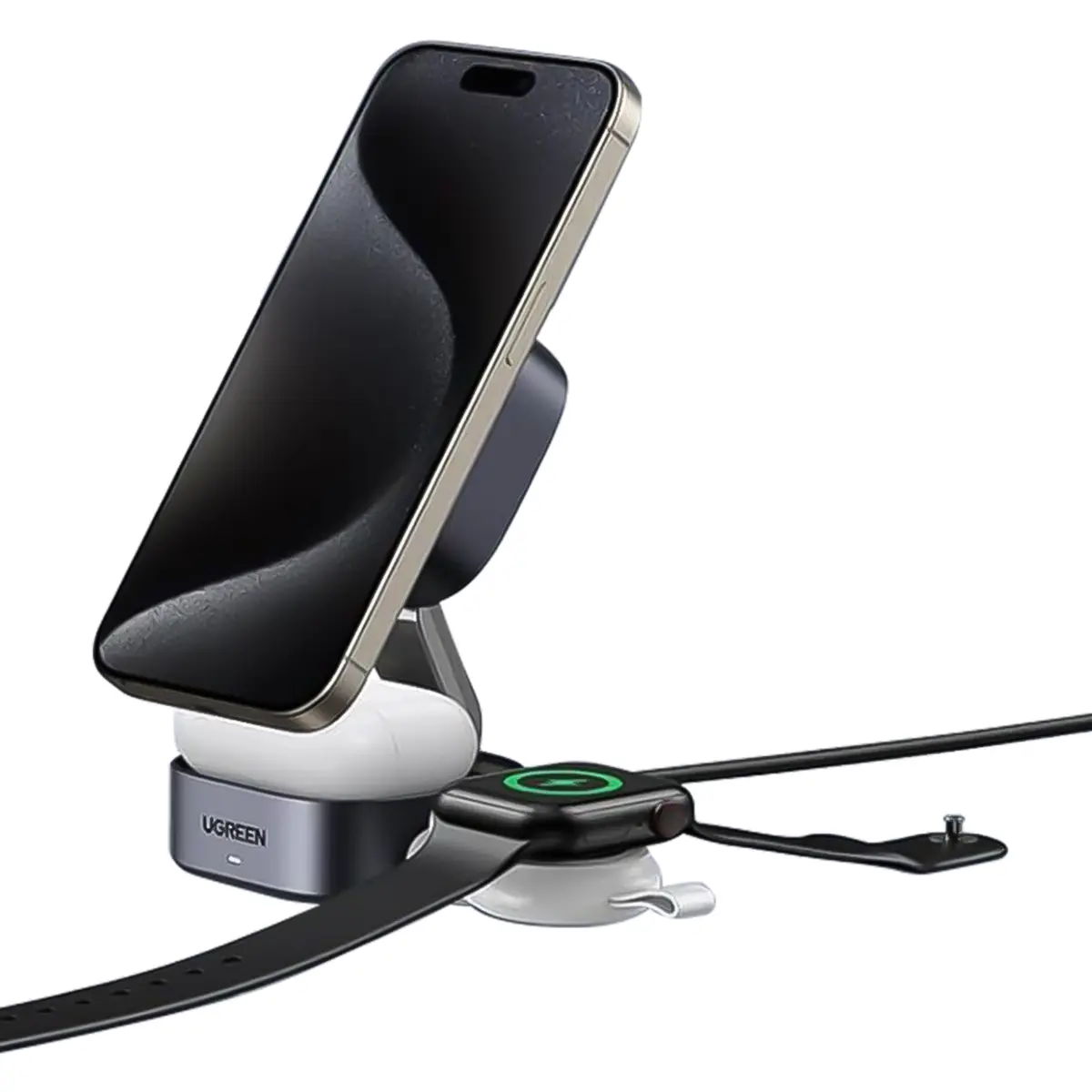 Ugreen UGREEN 2-i-1 Ladestativ med QI2 15 W