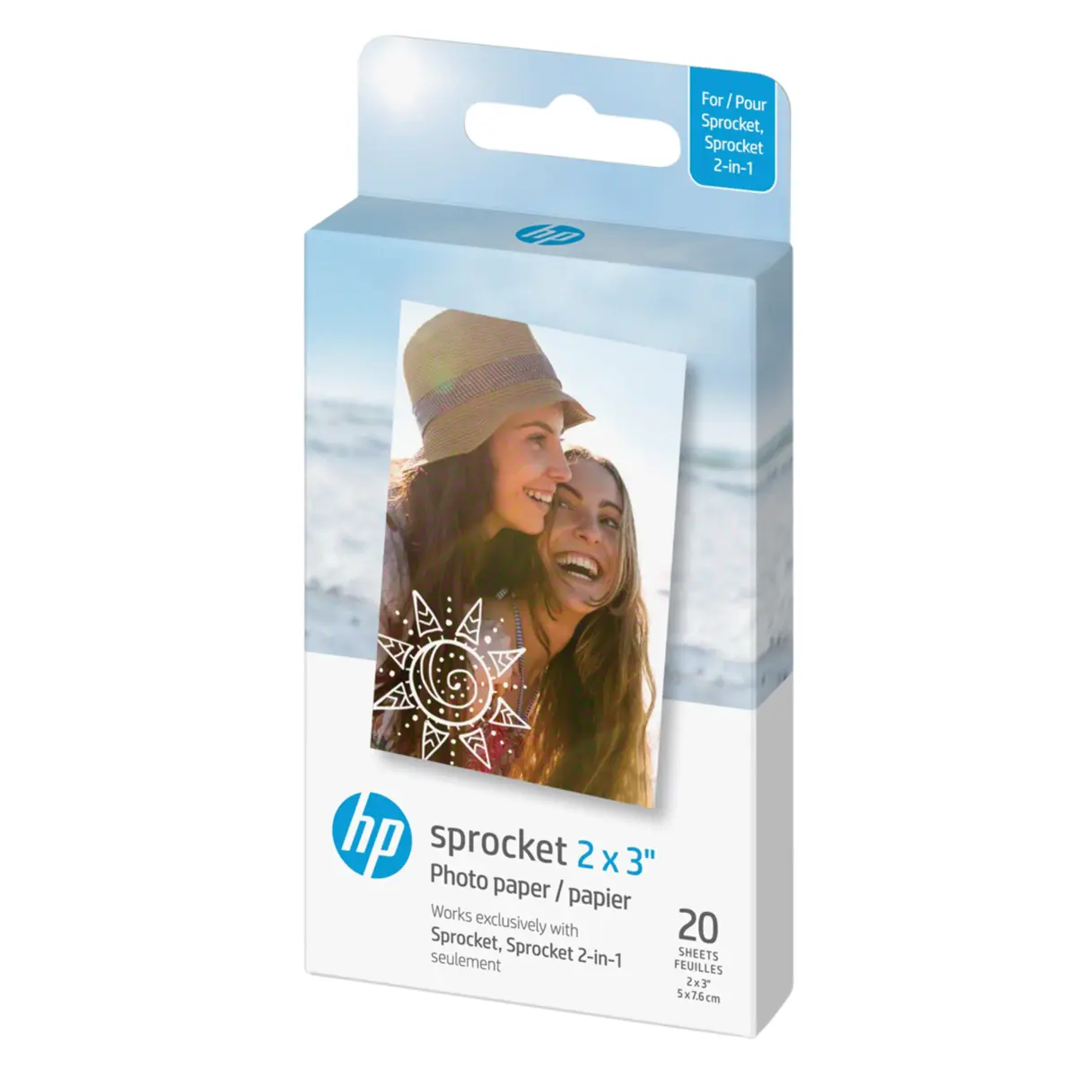 HP Zink papir - 20-Pakning 5x7,6 cm