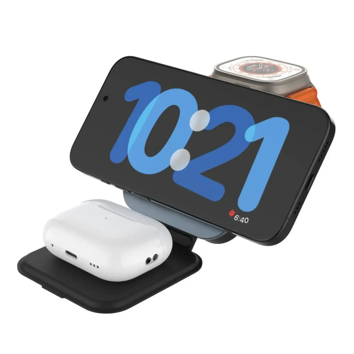 Fixed MagFlex Alu 3-i-1 Trådløs Lader med MagSafe