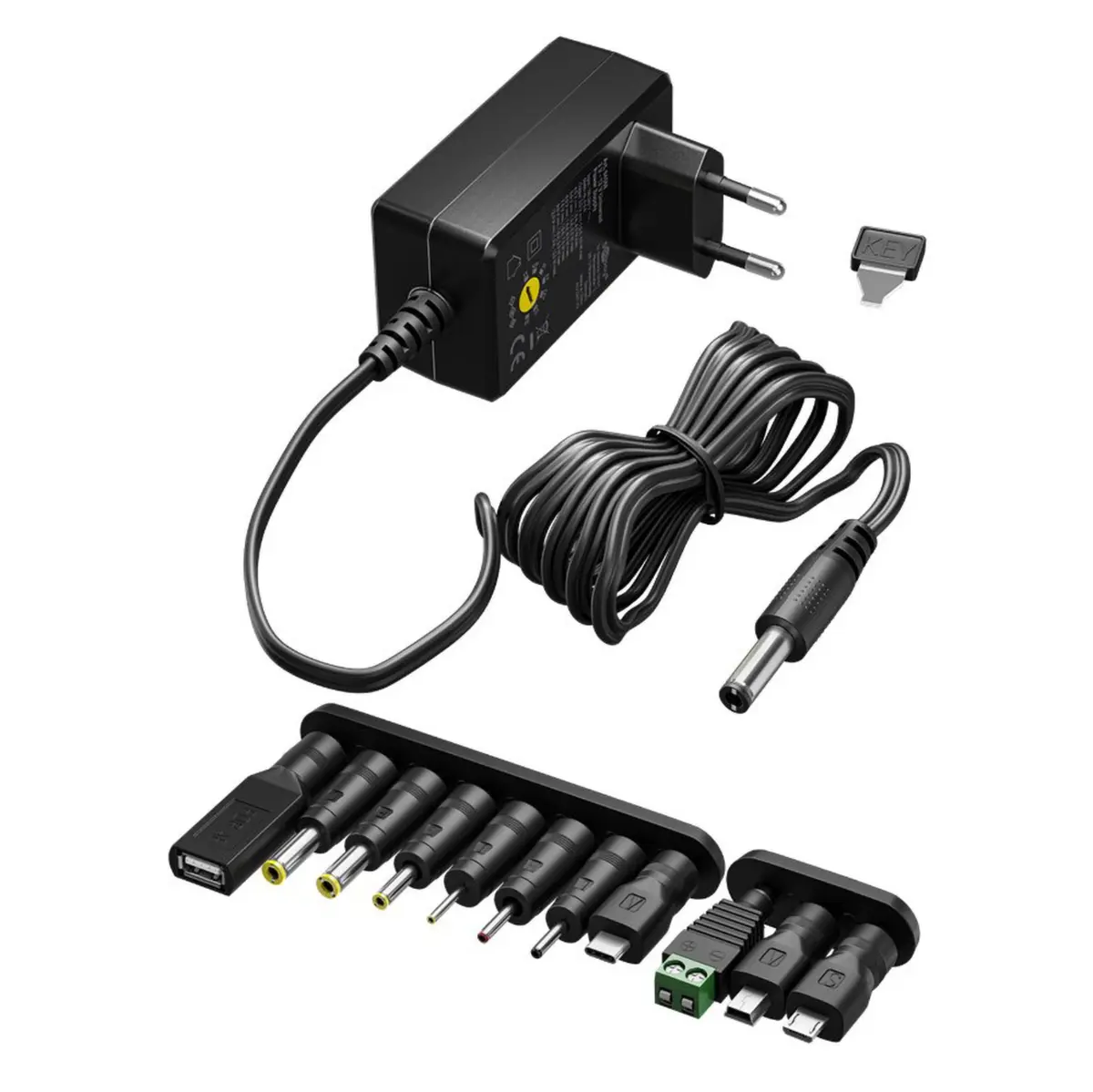 Justerbar strømadapter 3–12 V (DC) 27 W