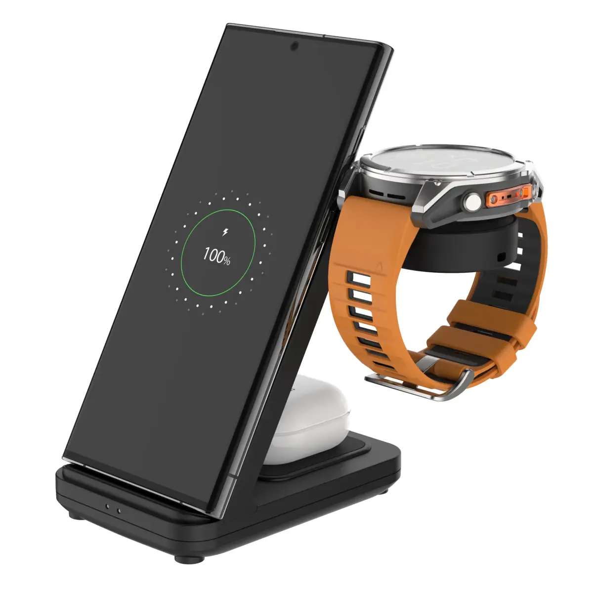 Fixed 3-in-1 Trådløs Ladestasjon for Garmin - Svart
