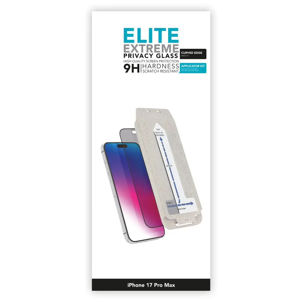 Linocell Elite Extreme Curved Privacy Skjermbeskytter for iPhone 17 Pro Max / 18 Pro Max