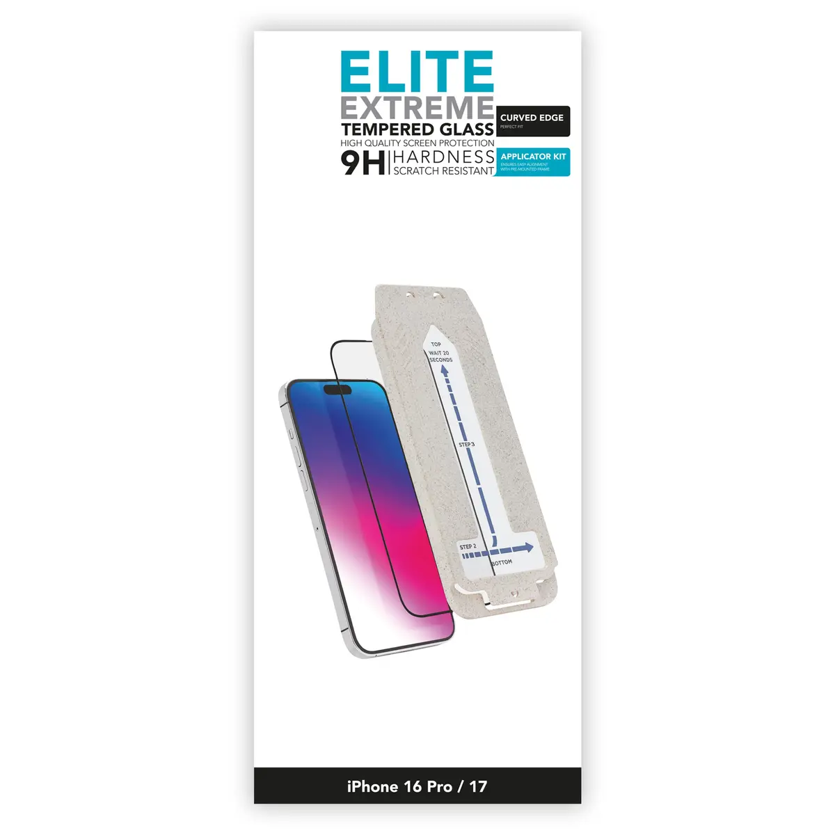 Linocell Elite Extreme Curved Skjermbeskytter for iPhone 16 Pro og 17