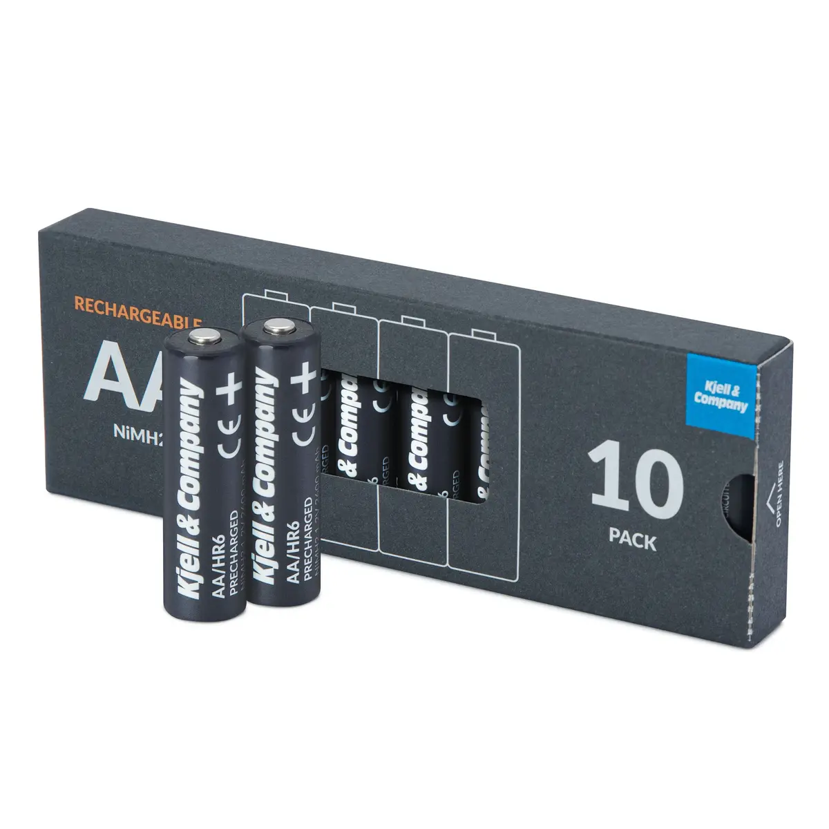 Kjell & Company Oppladbare AA-batterier 2600 mAh 10-pk.