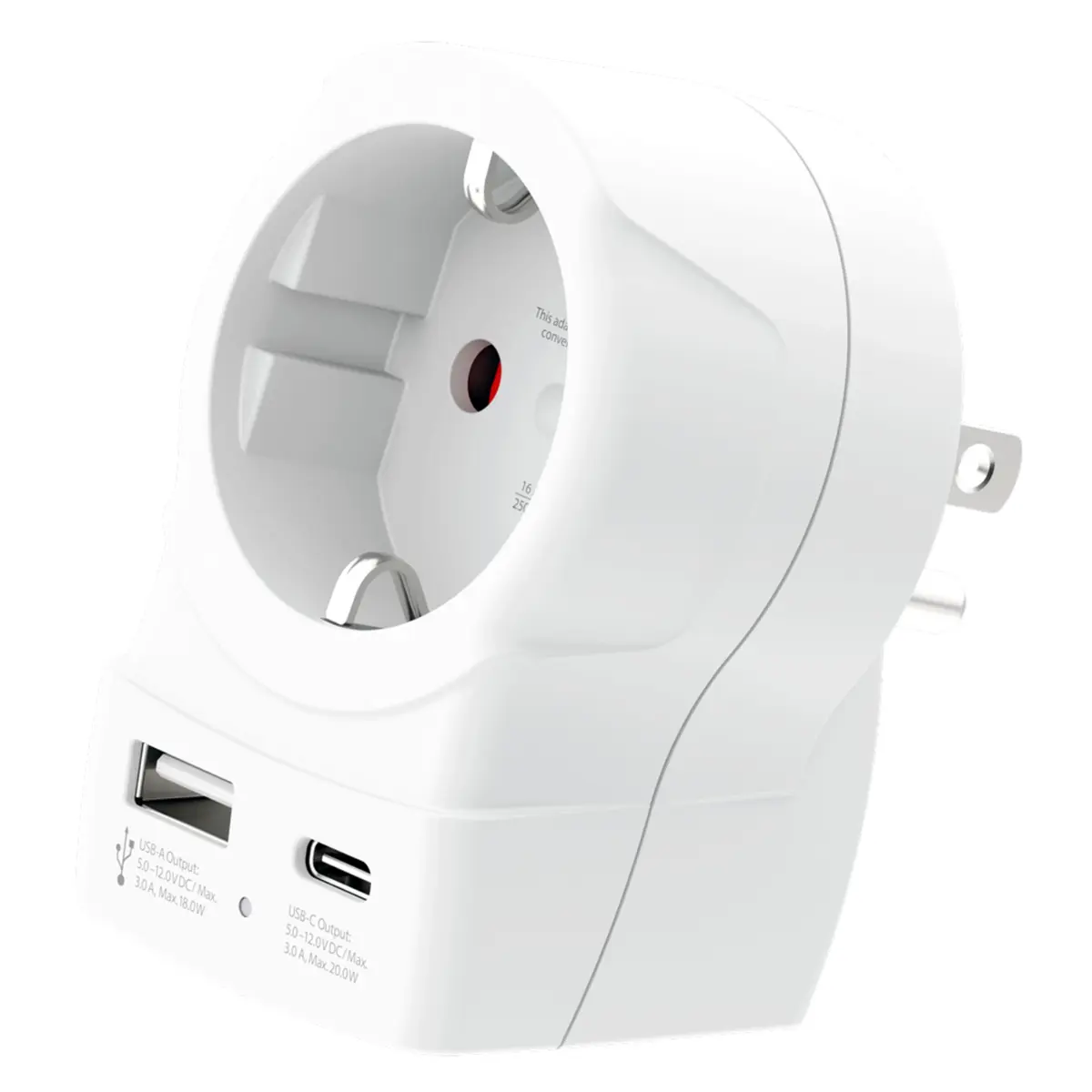 Skross Reiseadapter Europa til USA USB AC PD 20W