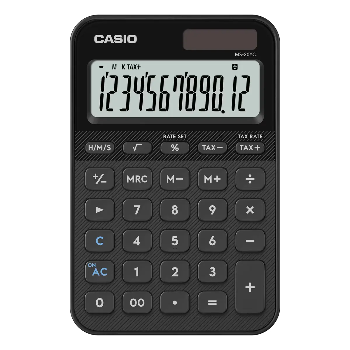 Casio MS-20YC bordskalkulator med 12 sifre Svart
