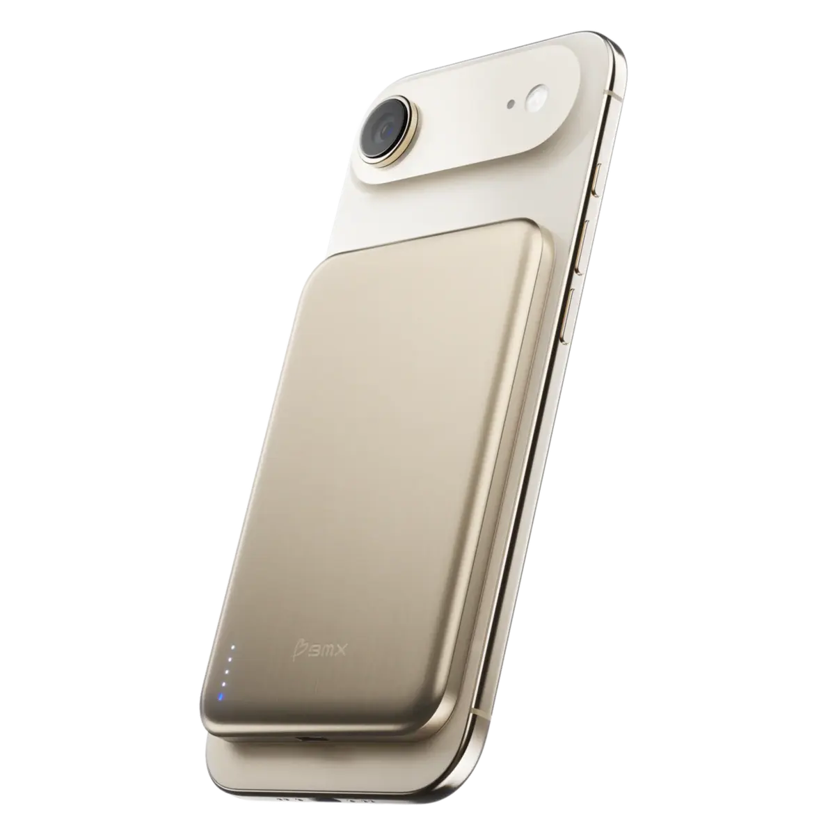 BMX Ultratynt magnetisk Qi2-powerbank i titan 5000 mAh
