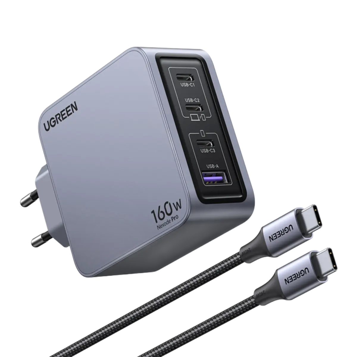 Ugreen Nexode Pro 160 W GaN-lader med 4 porter