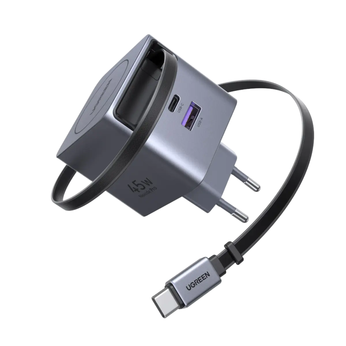 UGREEN Nexode GaN 45W Dual USB-C PD Charger - Space Gray