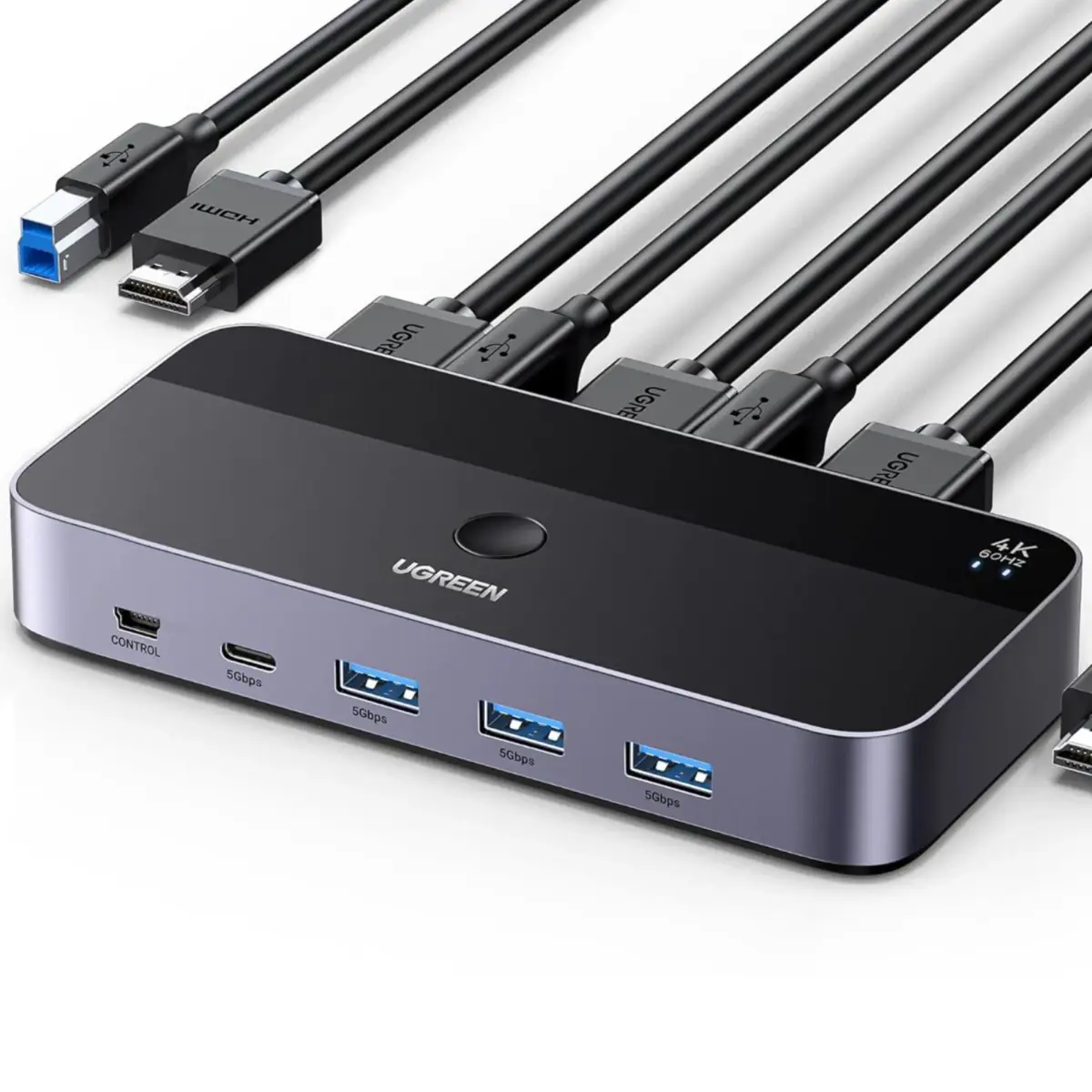 Ugreen 4K HDMI KVM-svitsj med USB 3.0 for 2 datamaskiner