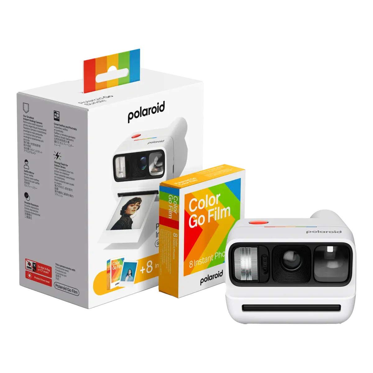 Polaroid Go Gen 3 direktefilmkamera med film Hvit