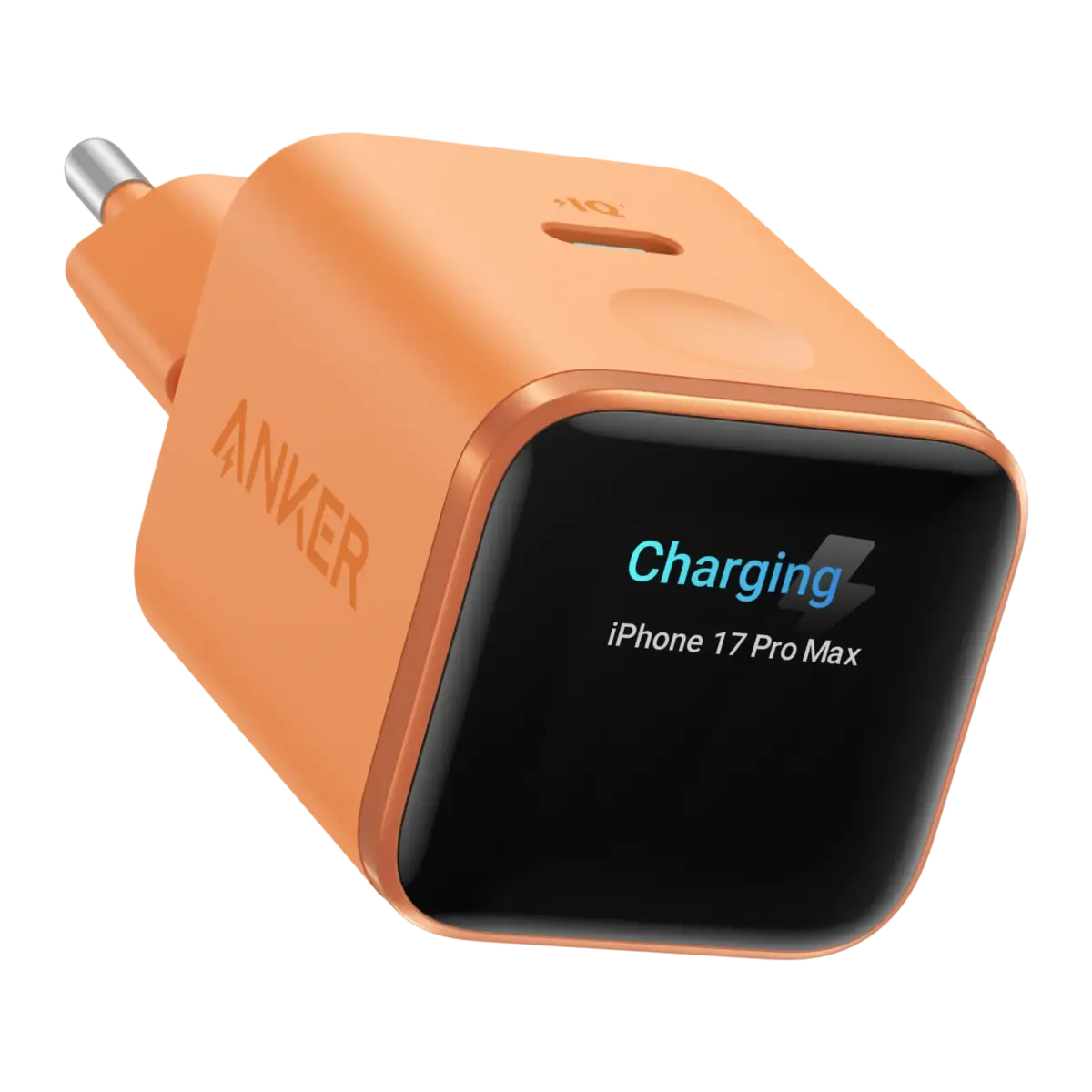 Anker Nano Charger 45 W USB-C-lader med smart display Oransje
