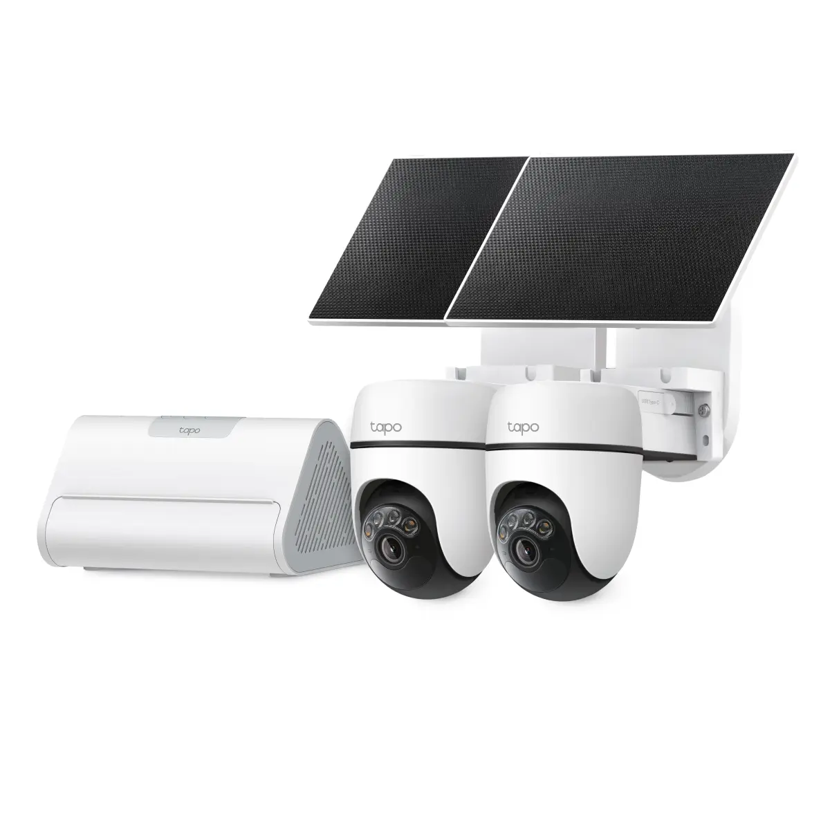 TP-Link Tapo HB112 Solcelledrevet overvåkingskamera 2K pan/tilt 2-pk. Hvit