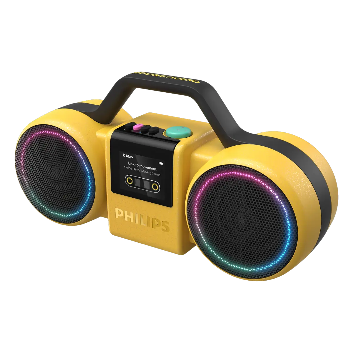 Philips Moving Sound The Roller Bluetooth-høyttaler Gul