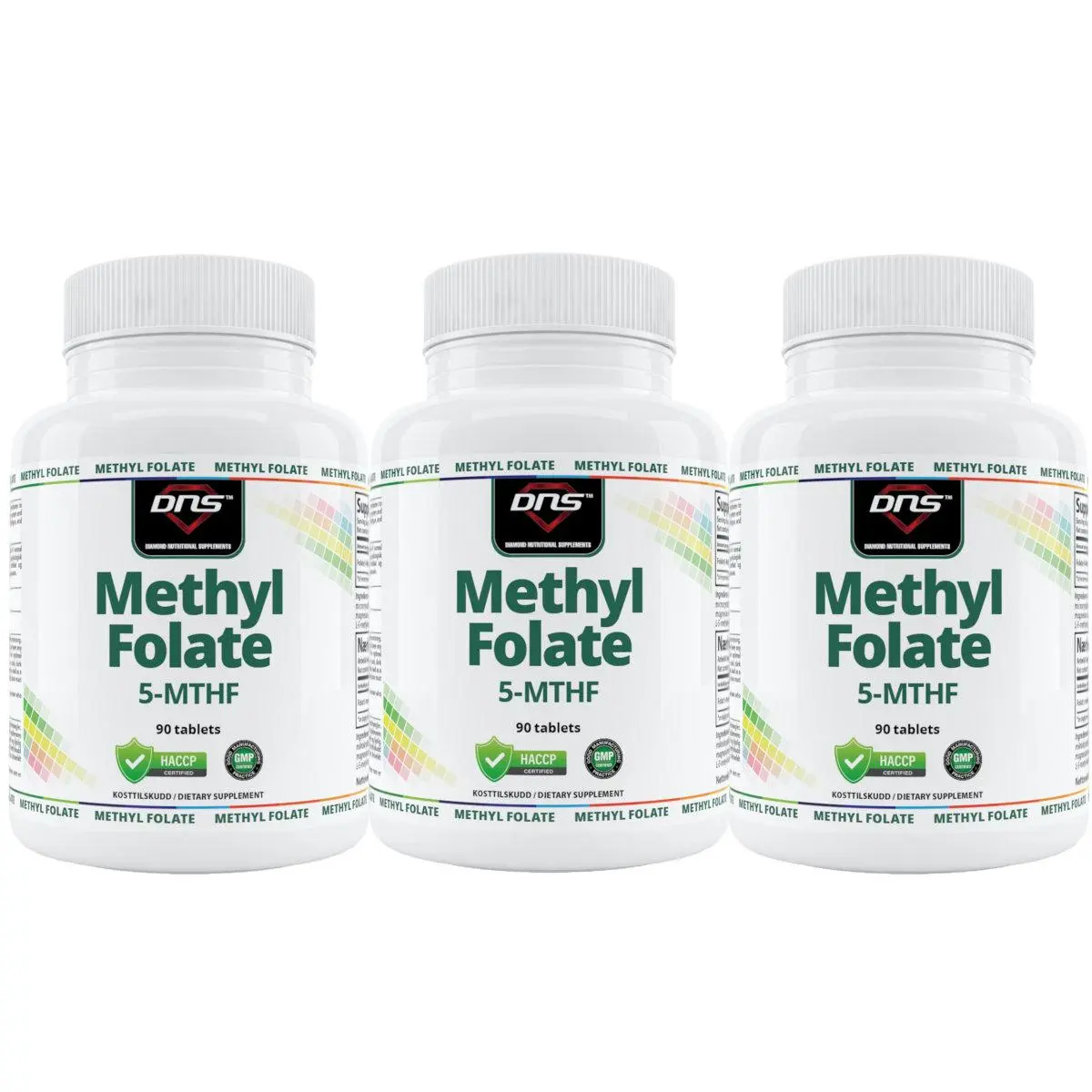 3-pack Folate 5-Methyltetrahydrofolic Acid - Metylfolat - 3 x 90 tabletter