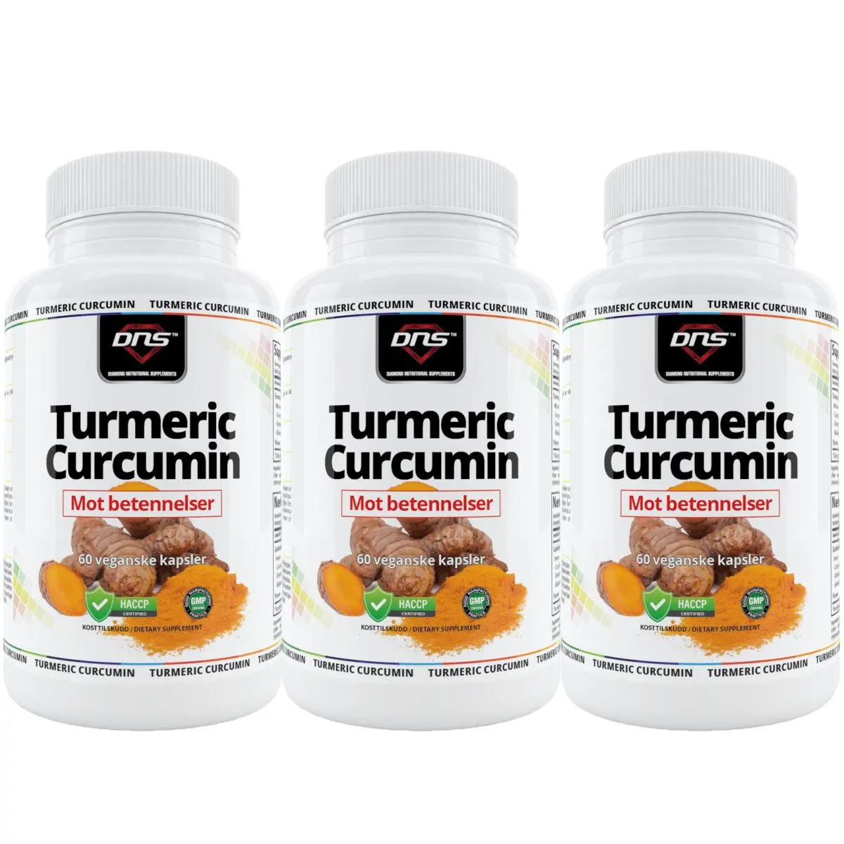 3-Pack Gurkemeie Turmeric - Curcumin - 3 x 60 kapsler