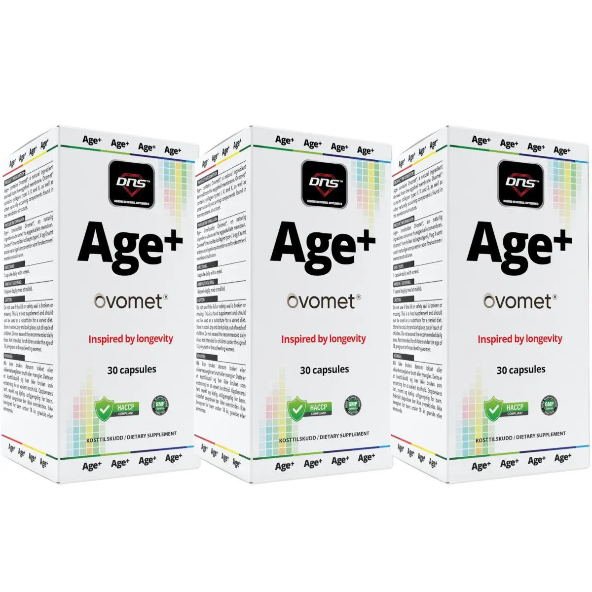 3-pack Age+ Ovomet® Longevity - 3 x 30 kapsler