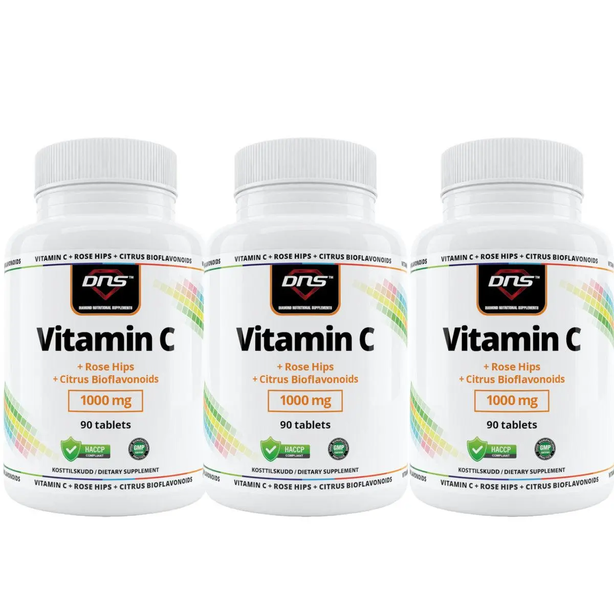3-pack Vitamin C + Rose hips - 3 x 90 tabletter
