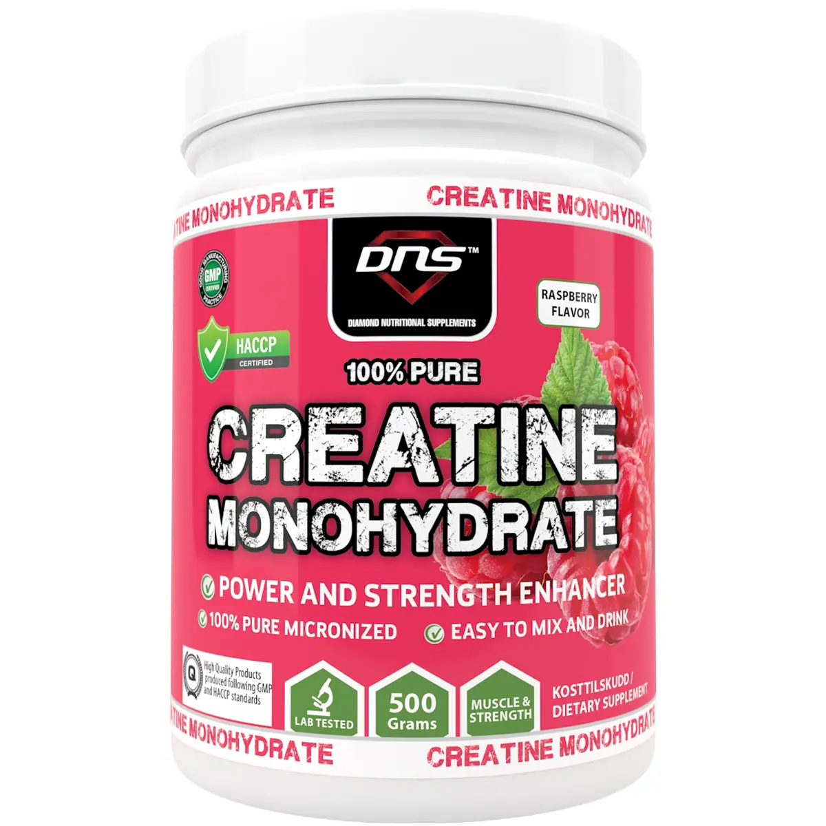 Creatine Monohydrate Raspberry smak - 500 gram