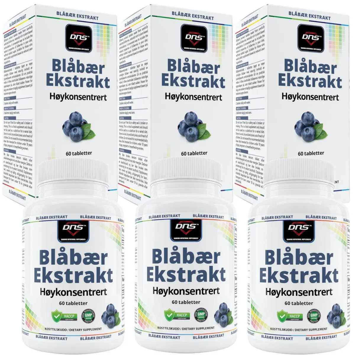 3-pack Blåbær Ekstrakt - 60 tabletter