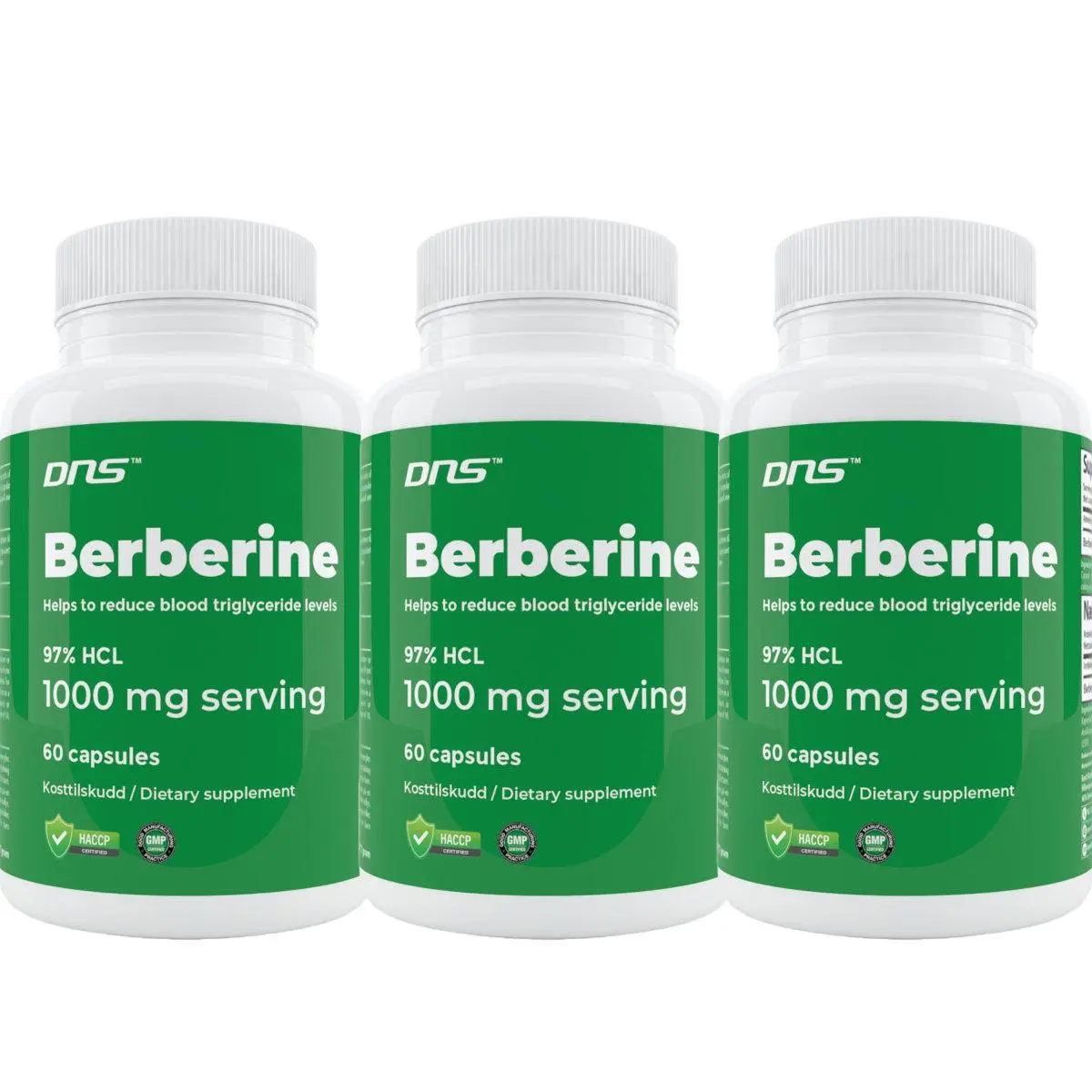 3-pack Berberine 500 mg - 3 x 60 kapsler