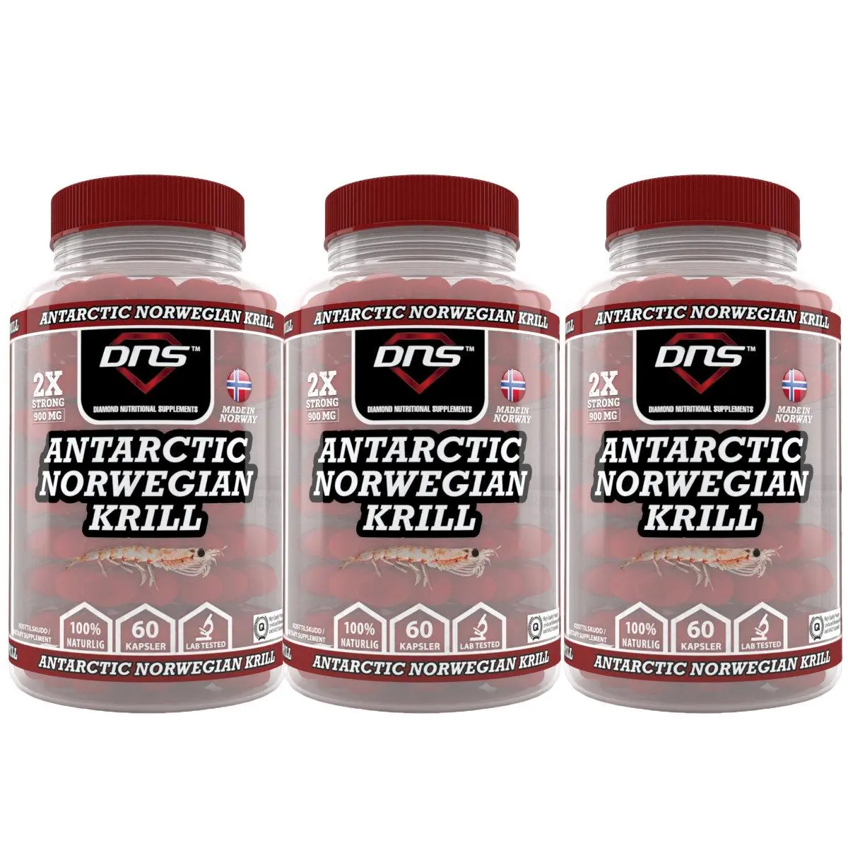 3-pack Antarctic Norwegian Krill Double Strength - 3 x 60 kapsler