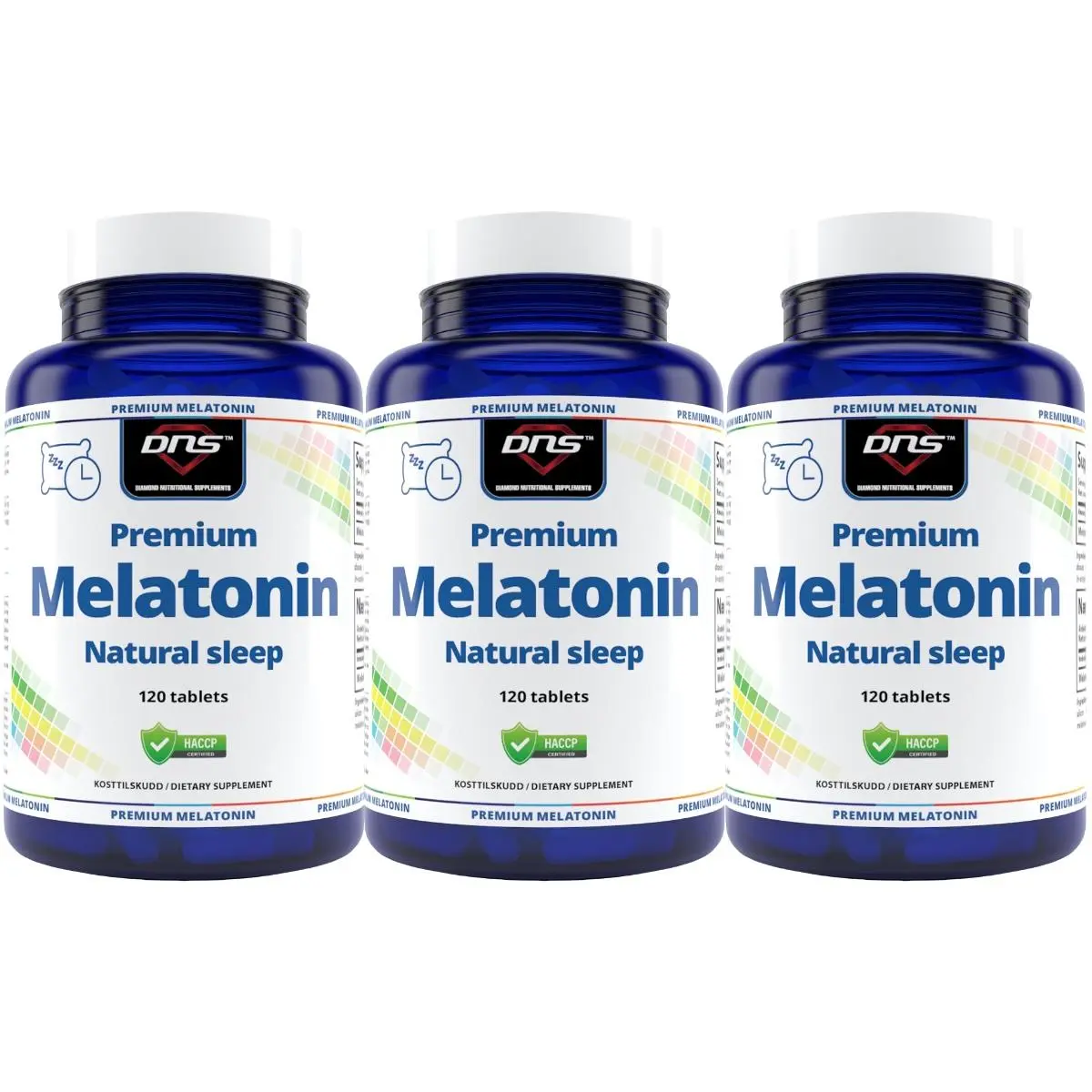 3-Pack Premium Melatonin - 3 x 120 tabletter