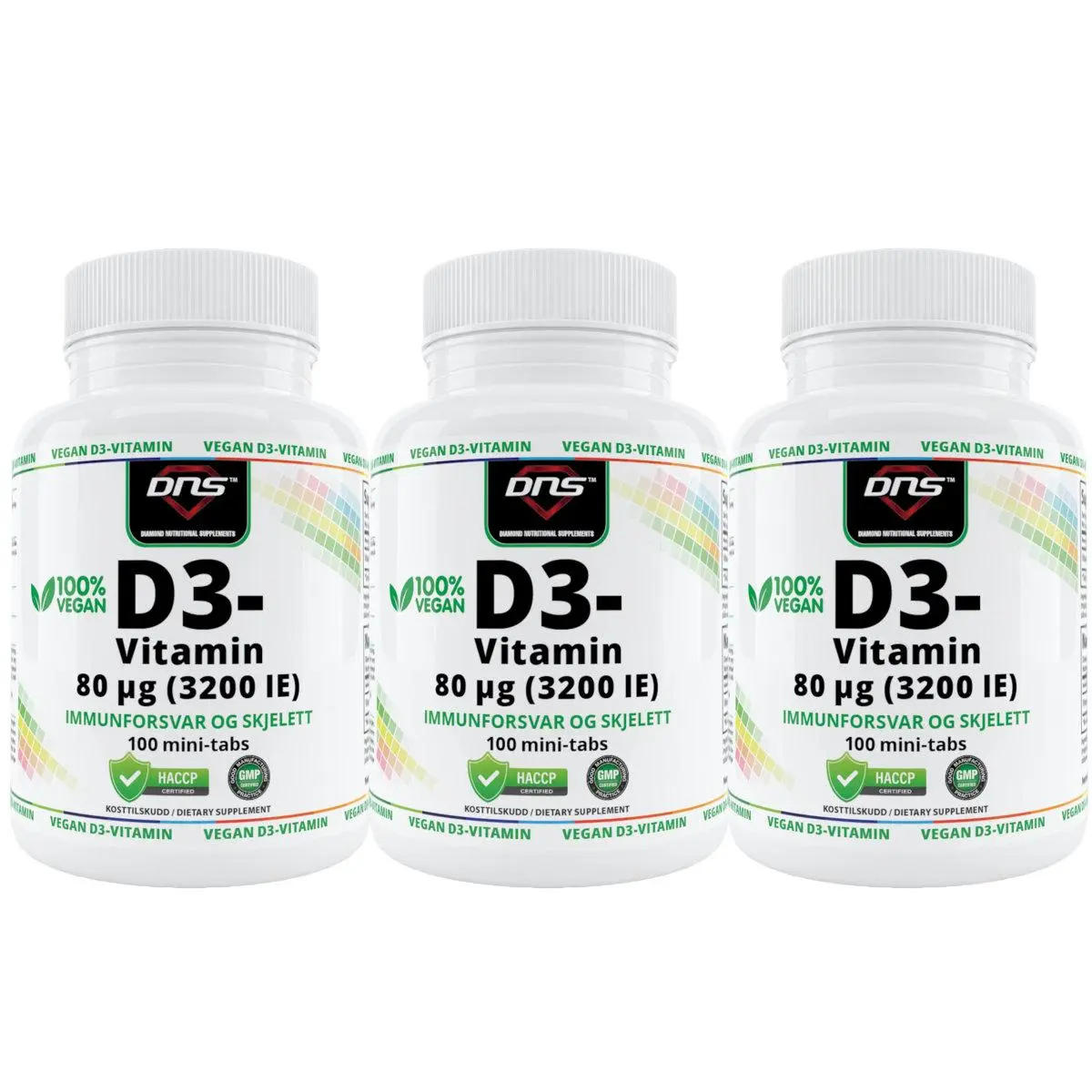 3-pack Vegansk Vitamin D3 - 3 x 100 tabletter