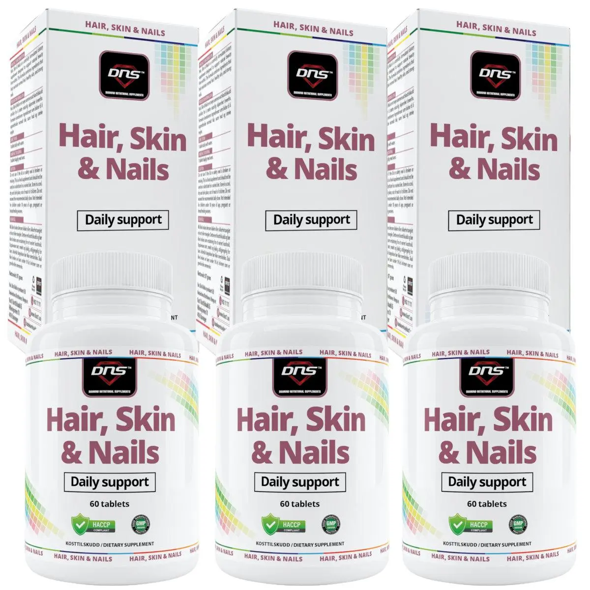 3-pack Hair, Skin & Nails - 60 tabletter