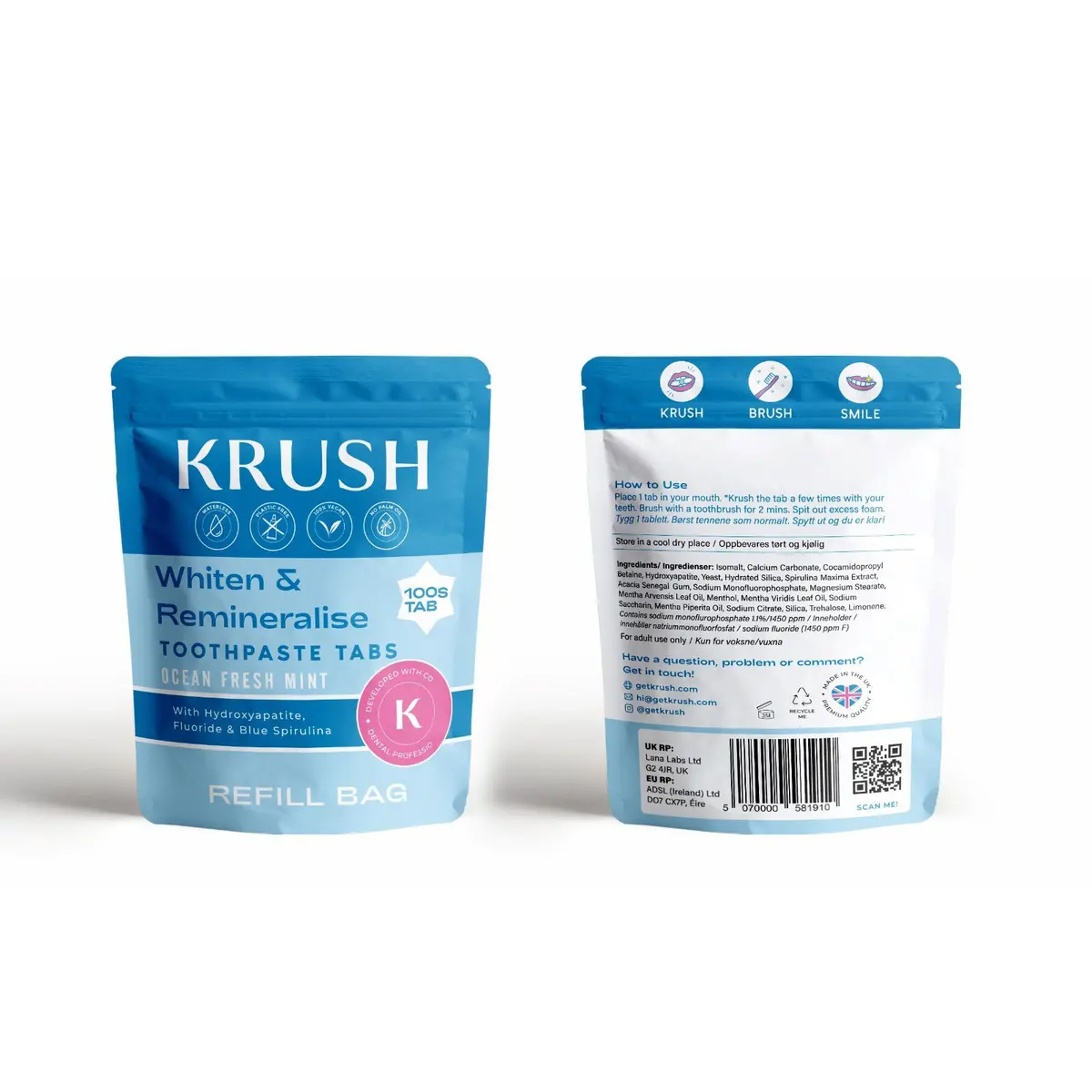 Krush Toothpaste Tabs Refill Whitening