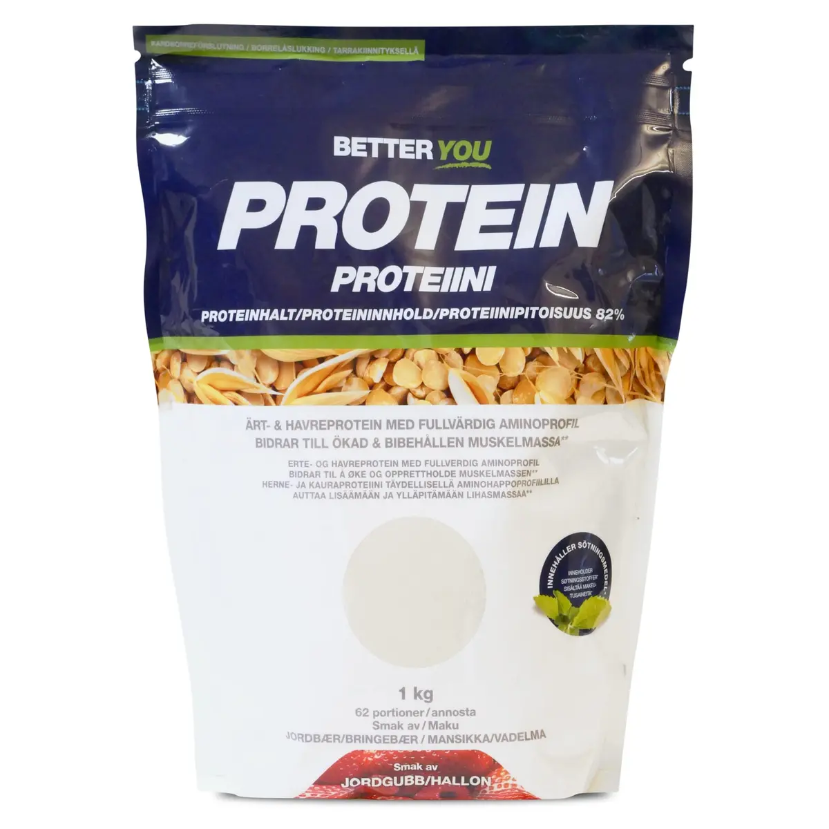 Better You Erte Havreprotein Jordbær/Bringebær 1kg