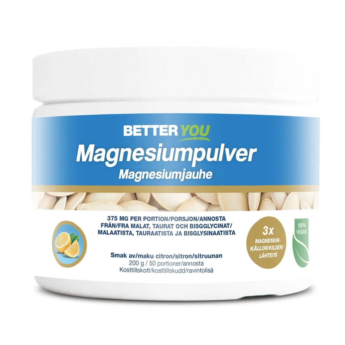 Better You Magnesiumpulver Sitron 200 g