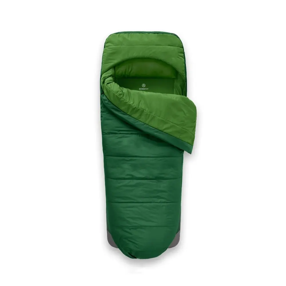 Zenbivy ZipBed Down -4°C, XL sovesystem, forest/green