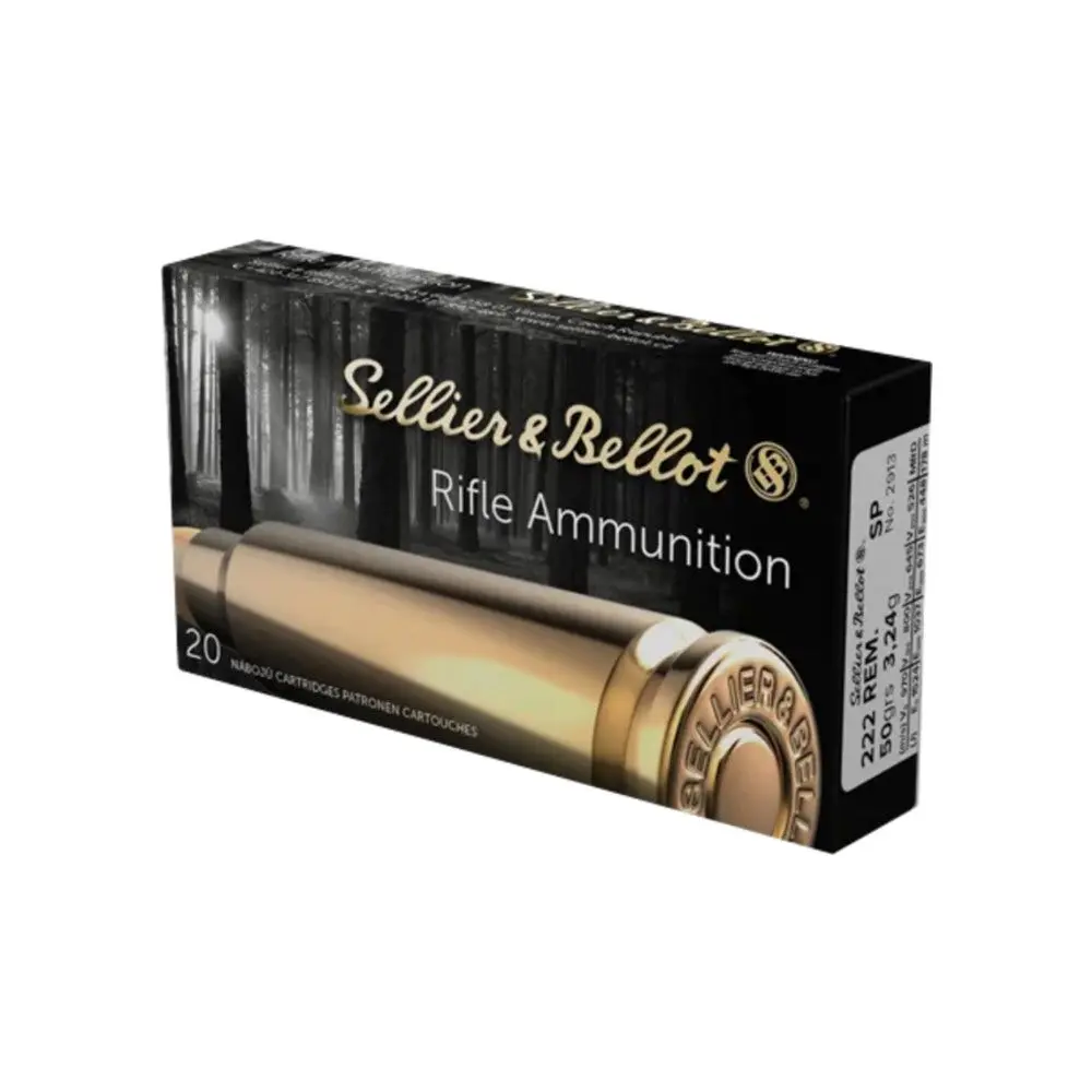 Sellier & Bellot 222 Rem 50 grain FMJ (19,95 pr stk)