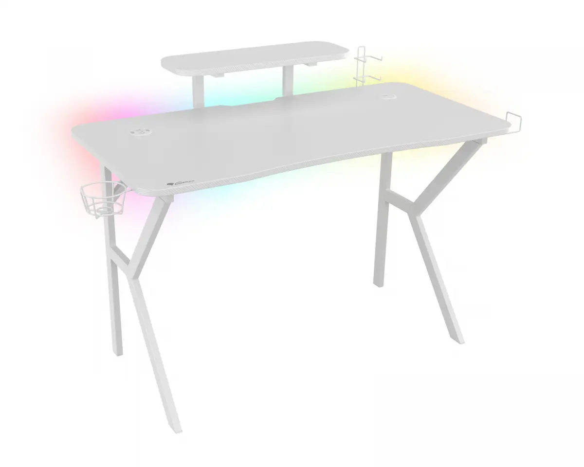 Genesis Gaming Skrivebord Holm 320 RGB White Edition