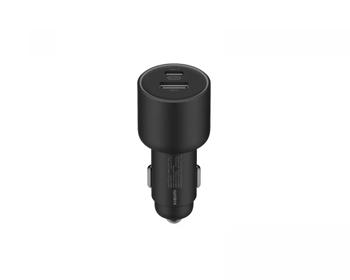 Xiaomi Mi 67W Dual-Port Car Charger (USB-A + Type-C) - Svart Hurtiglader til Bil